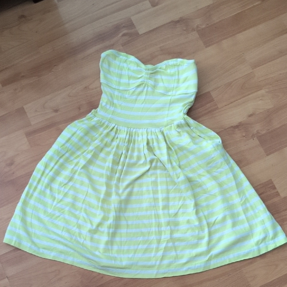 Aeropostale Green Pleated Fit and Flare Sundress